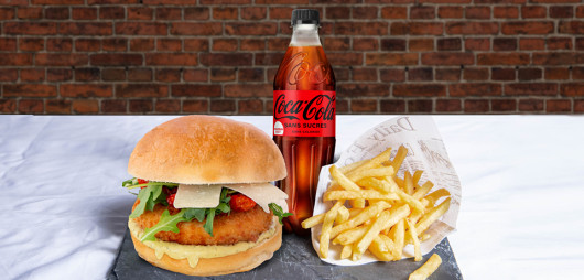 Menu XL Pollo provolone burger